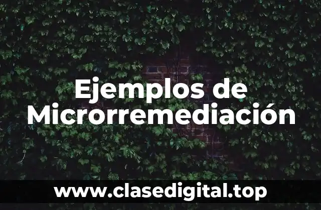 Ejemplos de Microrremediación