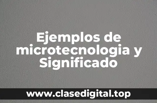 Ejemplos de microtecnologia y Significado