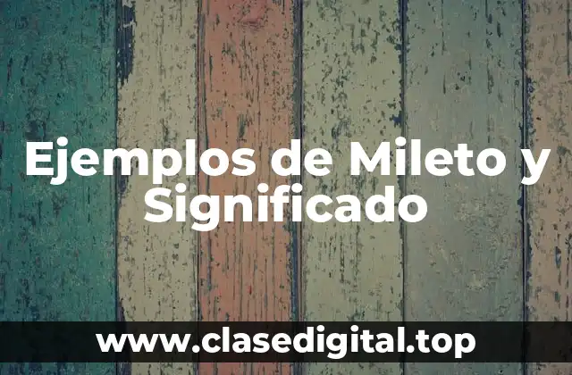 Ejemplos de Mileto
