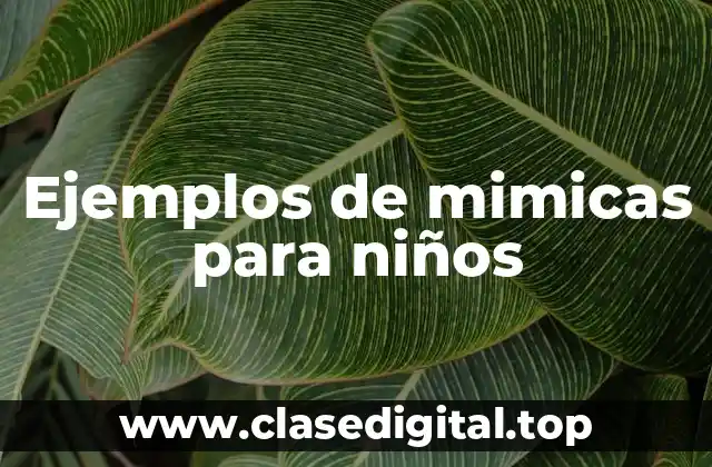 Ejemplos de mimicas para niños