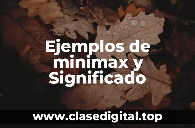 Ejemplos de minimax y Significado