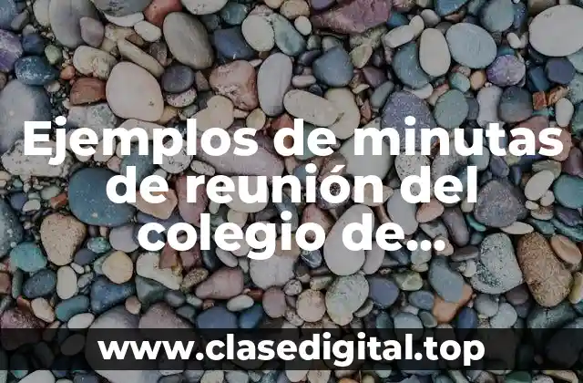 Ejemplos de minutas de reunión del colegio de contadores públicos