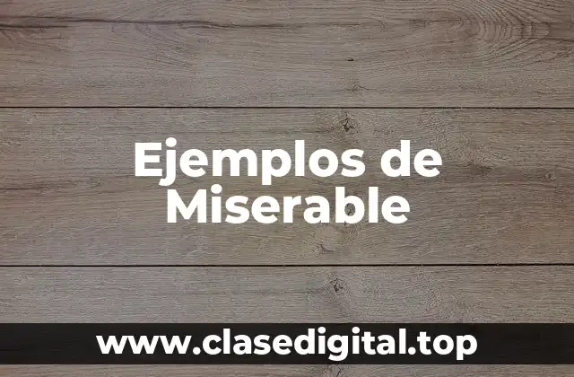 Ejemplos de Miserable