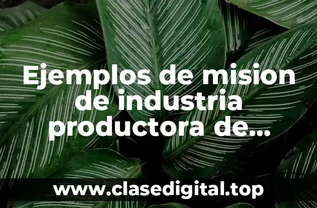 Ejemplos de mision de industria productora de sulfuro de sodio