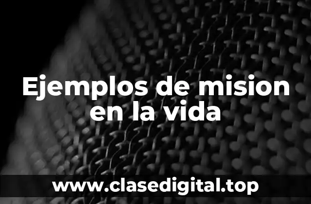 Ejemplos de mision en la vida