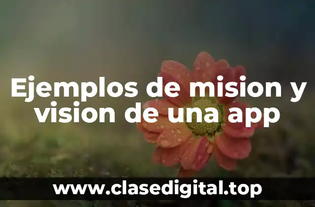 Ejemplos de mision y vision de una app