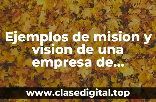 Ejemplos de mision y vision de una empresa de maquinaria y Significado