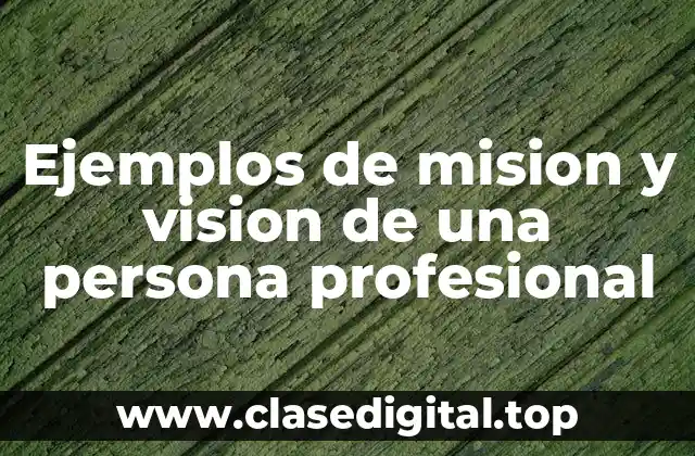 Ejemplos de mision y visión de una persona profesional