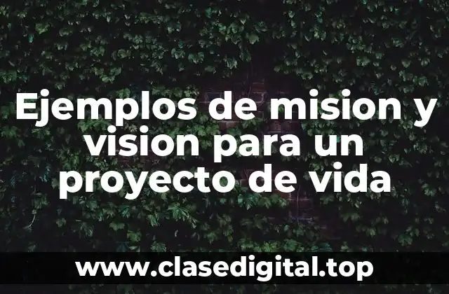 Ejemplos de mision y vision para un proyecto de vida