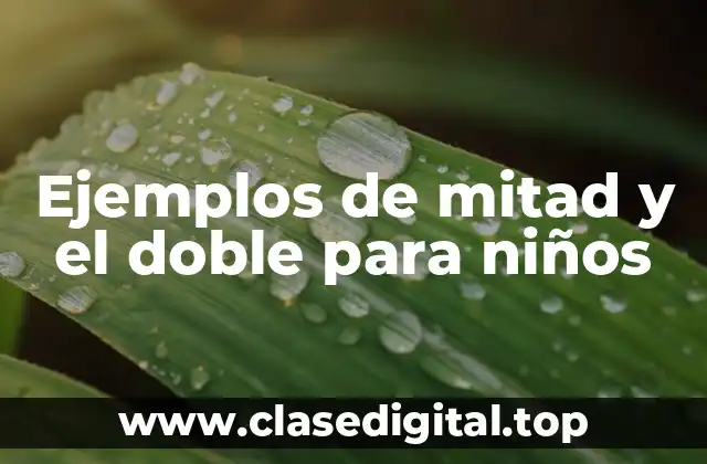 Ejemplos de mitad y el doble para niños