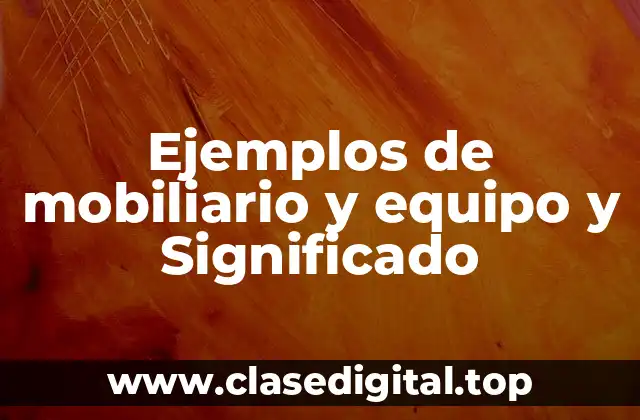 Ejemplos de mobiliario y equipo y Significado