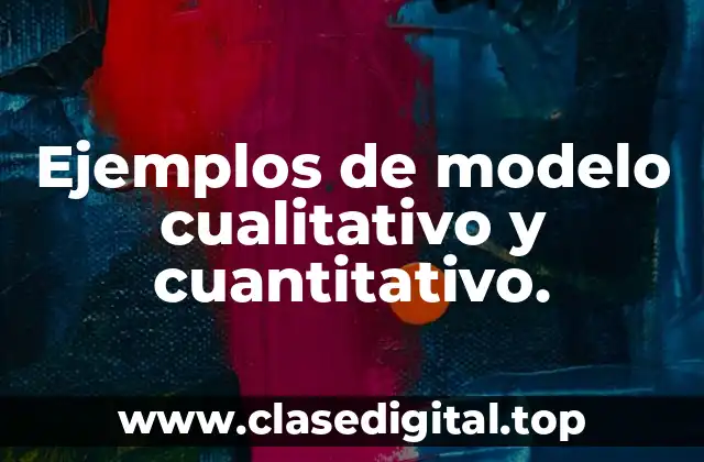 Ejemplos de modelo cualitativo y cuantitativo.