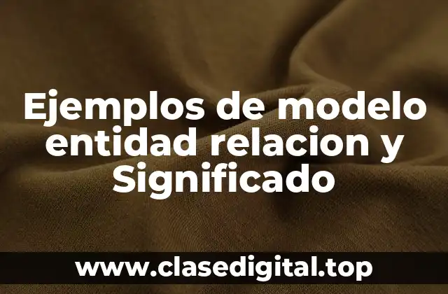 Ejemplos de modelo entidad relacion y Significado