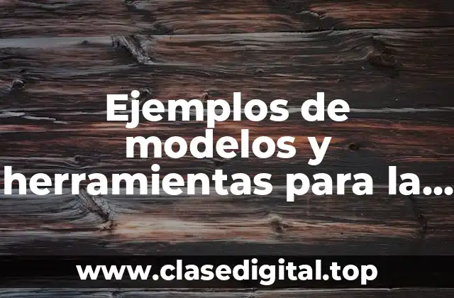 Ejemplos de modelos y herramientas para la formulación de estrategias