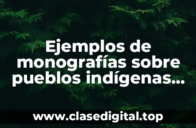 Ejemplos de monografías sobre pueblos indígenas mexicanos