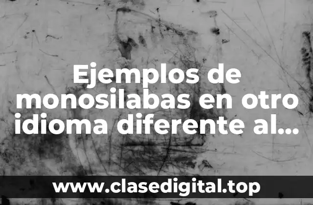 Ejemplos de monosilabas en otros idiomas