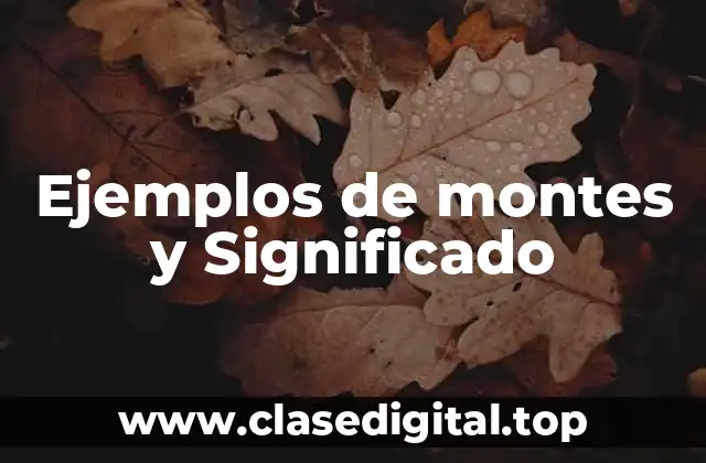 Ejemplos de montes y Significado