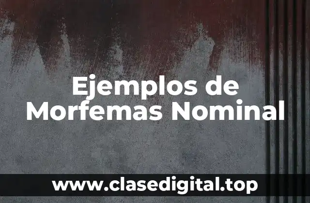 Ejemplos de Morfemas Nominal