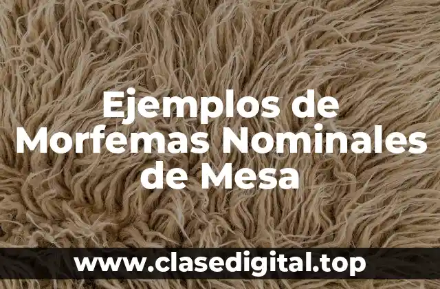 Ejemplos de Morfemas Nominales de Mesa