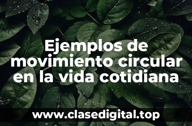 Ejemplos de movimiento circular en la vida cotidiana