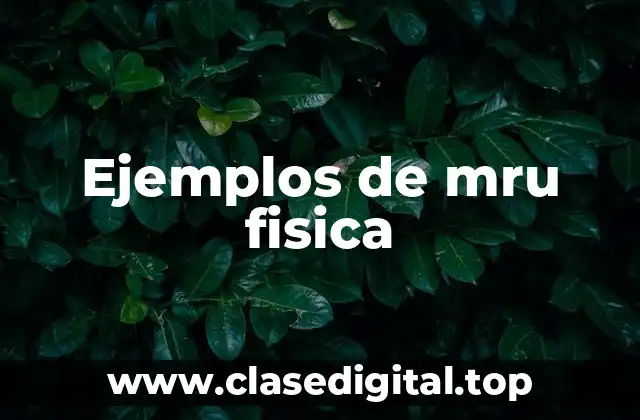 Ejemplos de mru fisica