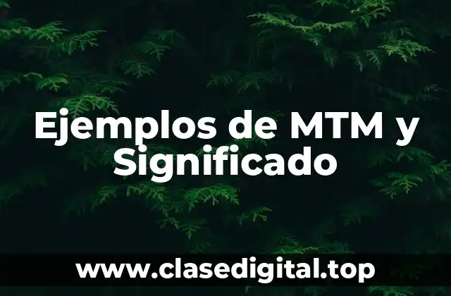 Ejemplos de MTM y Significado