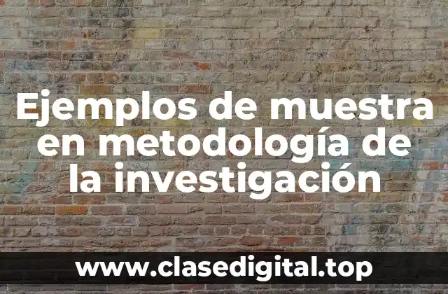 Ejemplos de muestra en metodología de la investigación