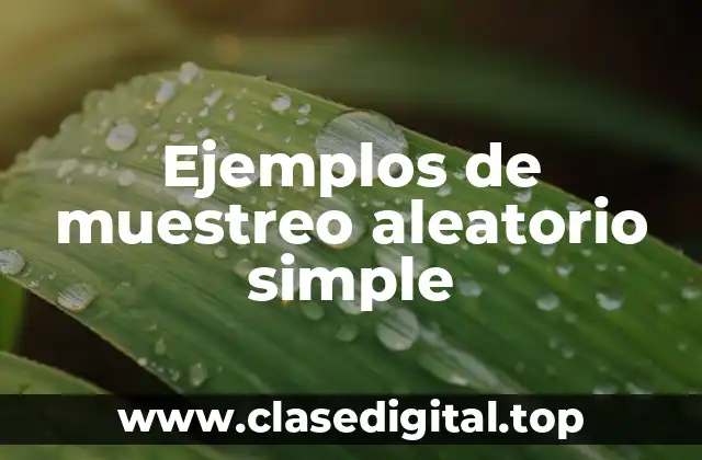 Ejemplos de muestreo aleatorio simple
