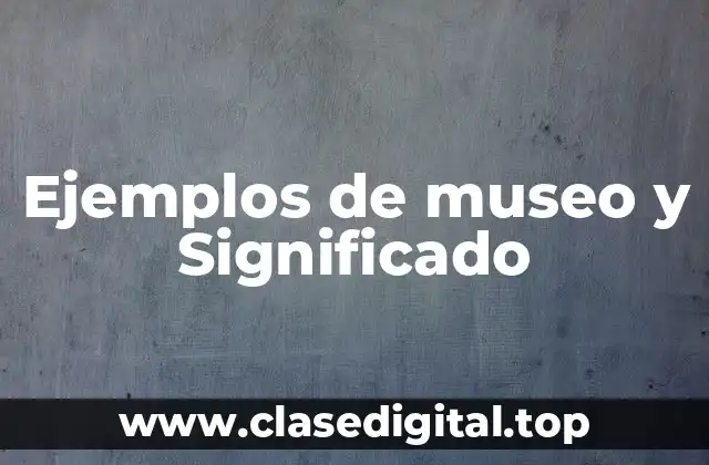 Ejemplos de museo y Significado