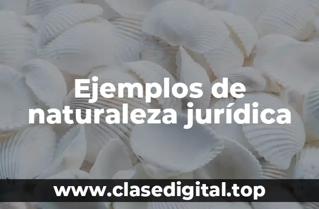 Ejemplos de naturaleza jurídica