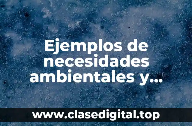 Ejemplos de necesidades ambientales