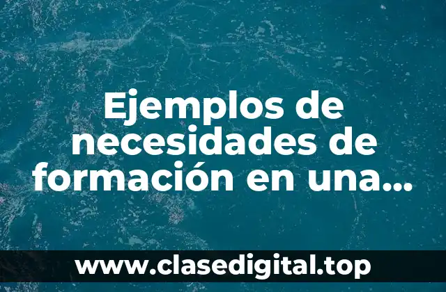 Ejemplos de necesidades de formación en una empresa