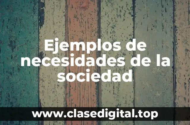 Ejemplos de necesidades de la sociedad