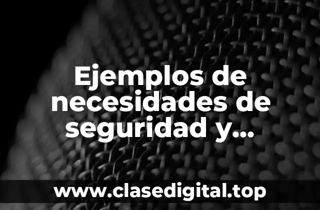 Ejemplos de necesidades de seguridad y Significado