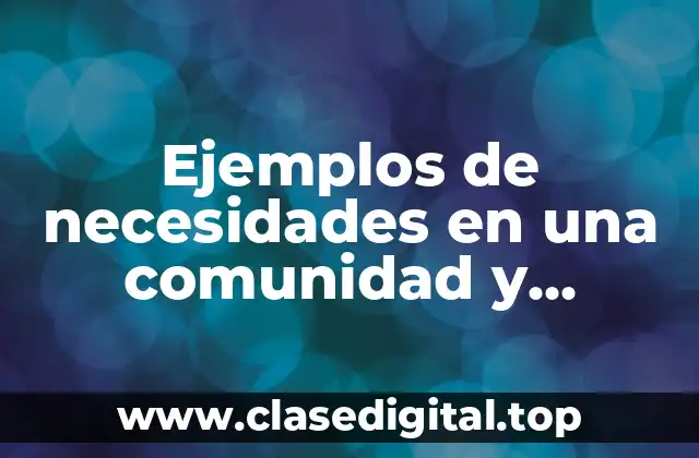 Ejemplos de necesidades en una comunidad y Significado