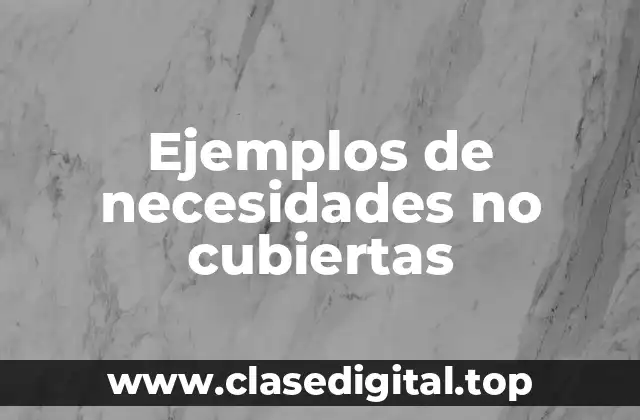 Ejemplos de necesidades no cubiertas