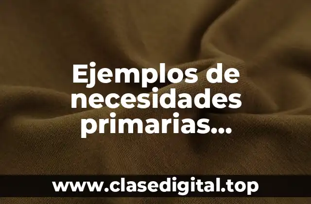 Ejemplos de necesidades primarias, secundarias y terciarias