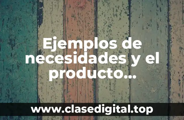 Ejemplos de necesidades y el producto informático que la satisfaciendo