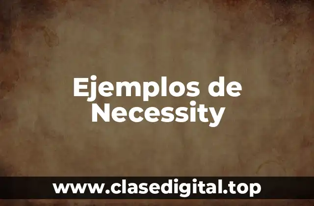 Ejemplos de Necessity