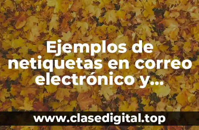 Ejemplos de netiquetas en correo electrónico