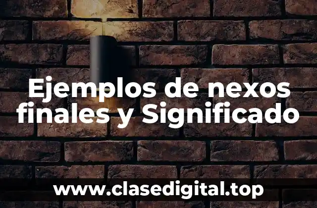 Ejemplos de nexos finales y Significado