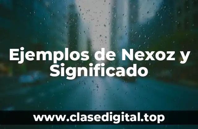 Ejemplos de Nexoz y Significado