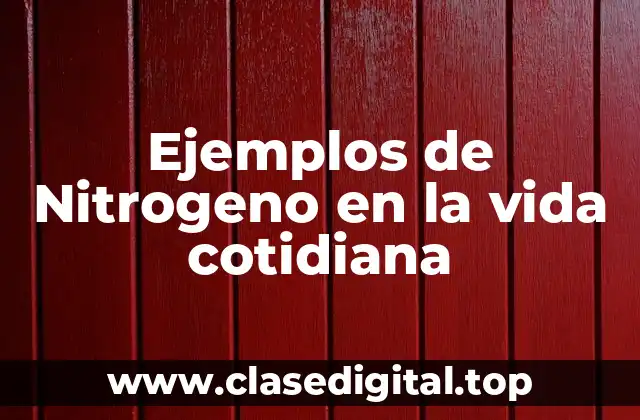 Ejemplos de Nitrogeno