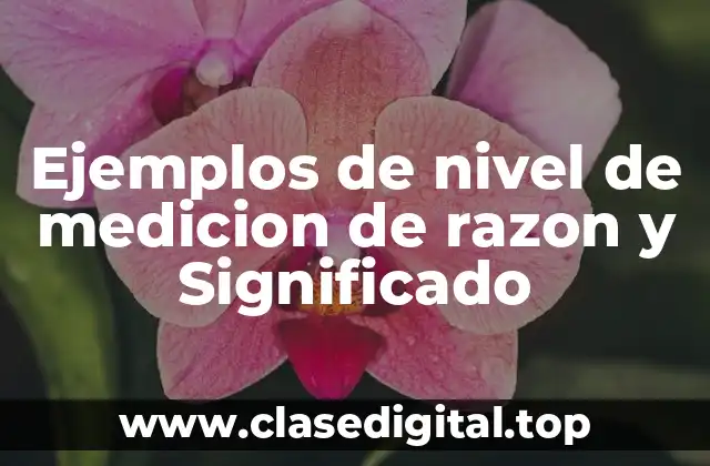 Ejemplos de nivel de medicion de razon y Significado
