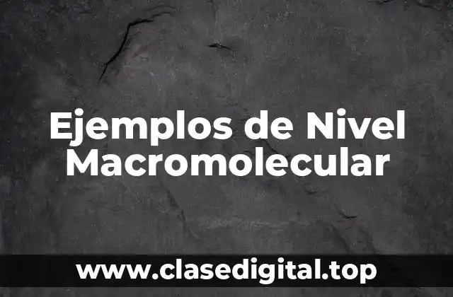 Ejemplos de Nivel Macromolecular