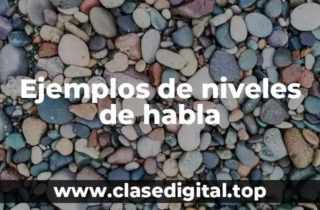 Ejemplos de niveles de habla