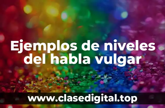 Ejemplos de niveles del habla vulgar