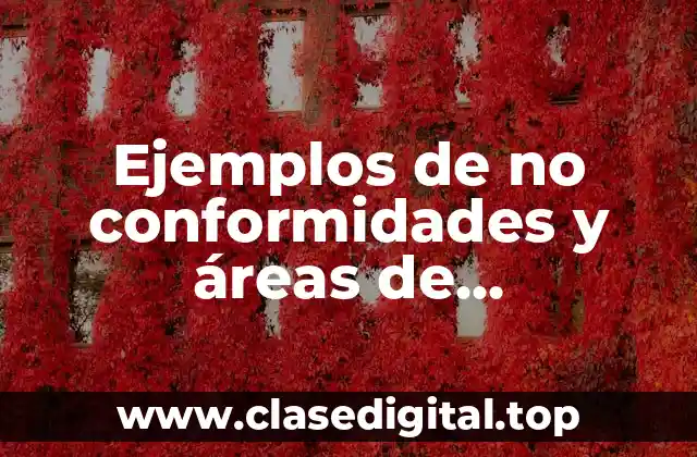 Ejemplos de no conformidades y áreas de oportunidad en auditoría