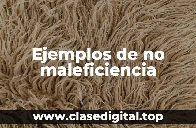 Ejemplos de no maleficiencia