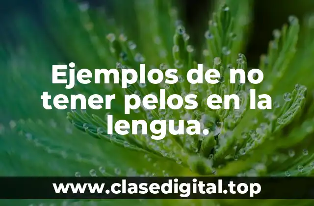Ejemplos de no tener pelos en la lengua.